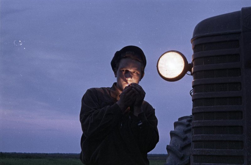 Целина. Тракторист. Сигизмунд Кропивницкий, 1957 - 1963 год, МАММ/МДФ.