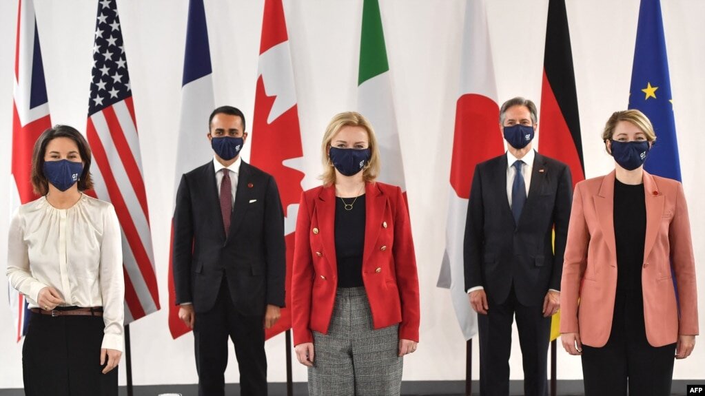 Министры иностранных дел стран «Группы семи» (G7), Ливерпуль, 12 декабря 2021 года