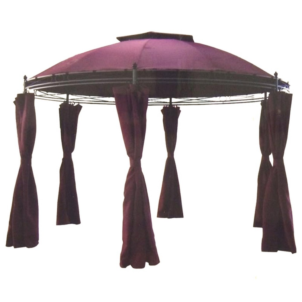 Размеры: Высота - 270 см, Длина - 350 см, Ширина - 350 см. Форма: шестиугольник. Материал: Полиэстер, полиамид, металл. Цвет: бордовый. Комплектация: 6 боковых полотен. Производитель: Китай. Вес: 31 кг. Дополнительное описание: Предназначена для комфортного отдыха на природе.
