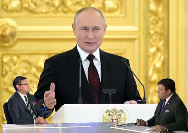 Кулеба пытается запугать американцев Путиным. Коллаж "Путешественника во Времени"