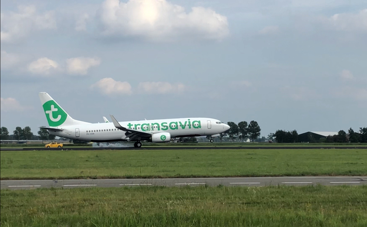 Споттинг в Схипхоле. Boeing 737 авиакомпании Transavia