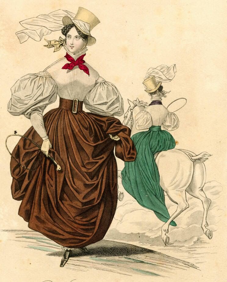 Костюм для катания на лошади, 1832 год. 