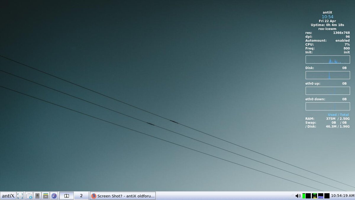 AntiX Linux - внешний вид после установки.
