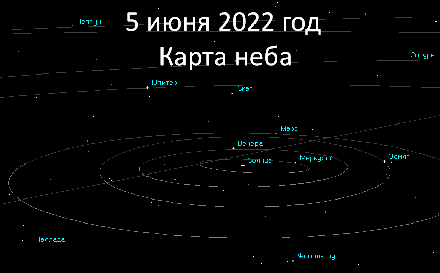 Карта неба на 5 июня