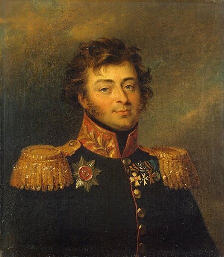 Командир Тамбовского мушкетёрского полка (в 1811 году переименован в Тамбовский пехотный полк) генерал-майор Александр Башилов - первый полковой командир унтер-офицера Некрасова. Портрет из Военной галереи Зимнего дворца.