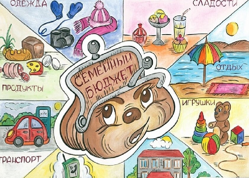 Семейный бюджет в картинках для дошкольников