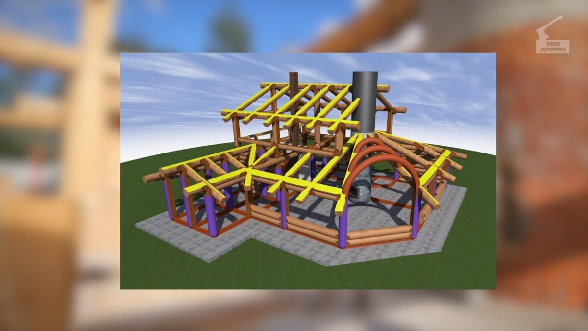 3d-план каркаса будущего дома