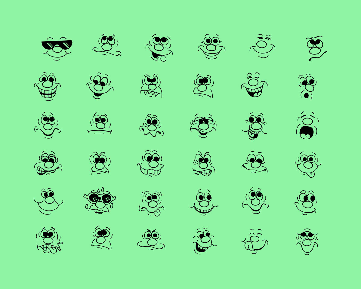 Найдите одинаковые рожицы