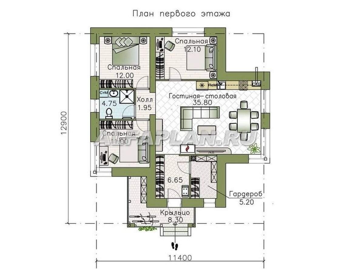 Планировка дома по проекту 916А , © Владимир Тарасов