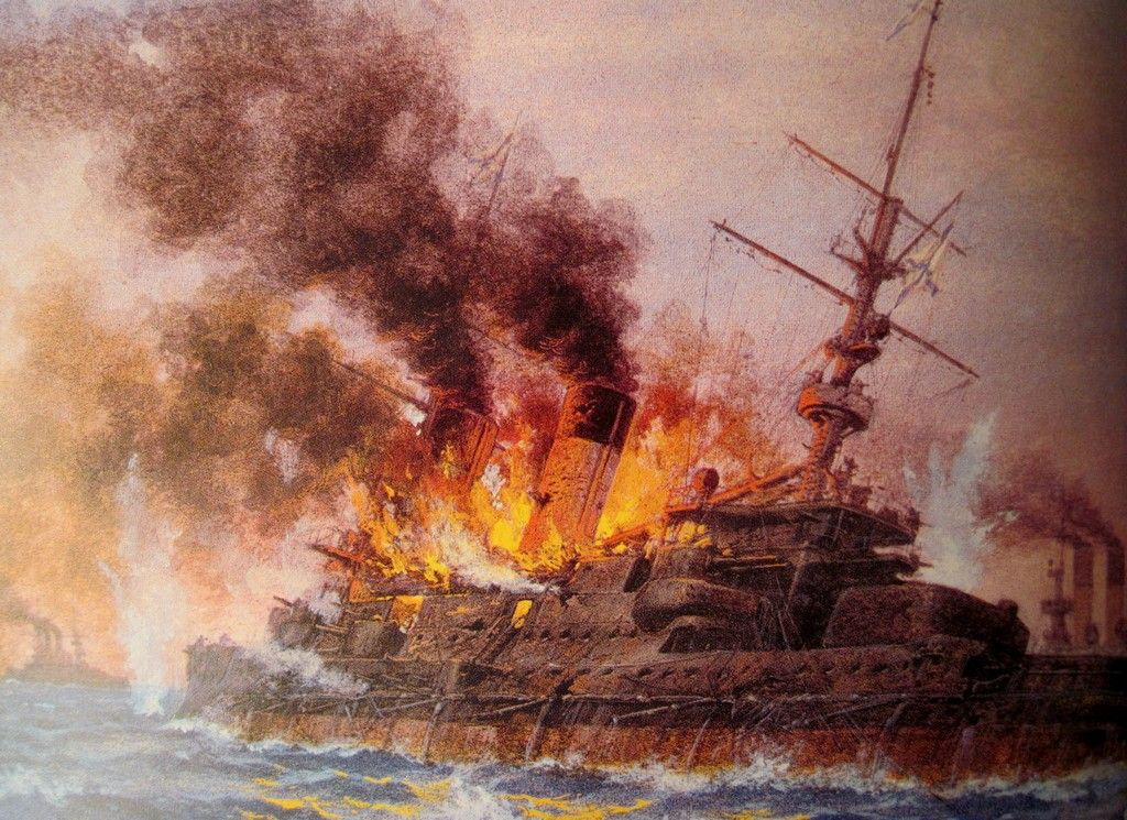 Цусимское сражение 1905 картины. Цусимское сражение 1905 корабль России. Цусима 2 эскадра. Цусимское сражение относится к