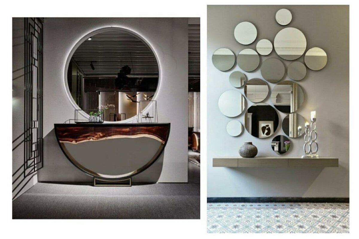 Необычные формы зеркал для прихожей