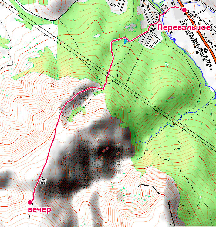 Перевальное крым карта
