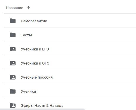 Так выглядит мой гугл диск, все по папкам.