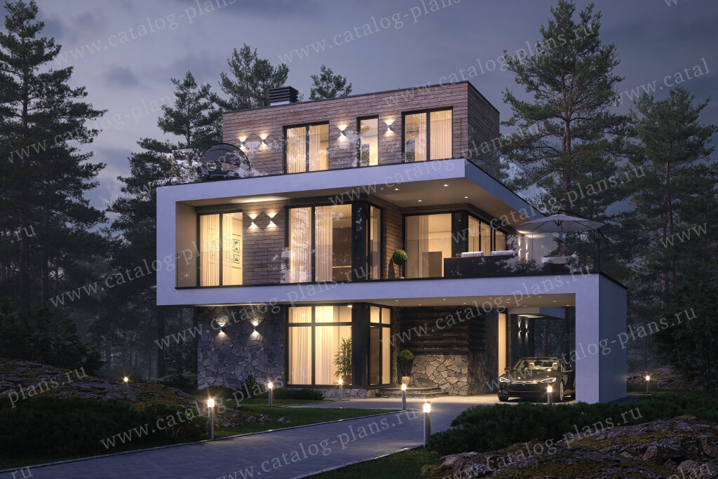 Общая площадь: 209 м² 
Террасы,балконы: 287,58 м²
Габариты: 14.01x9.86 м
