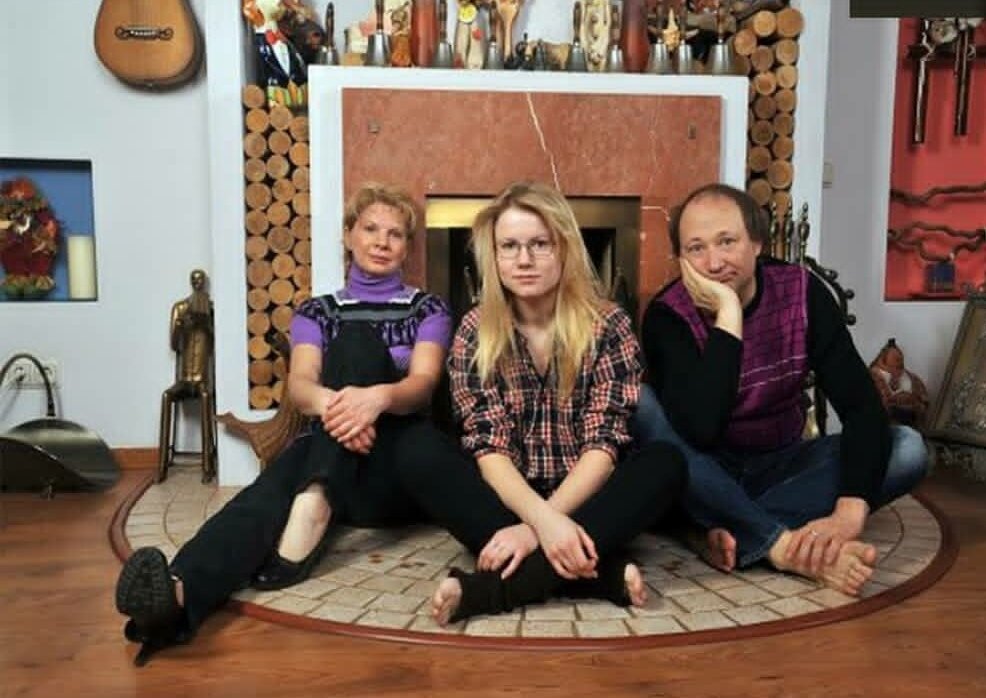 Юрий Гальцев с женой Ириной и дочерью Машей