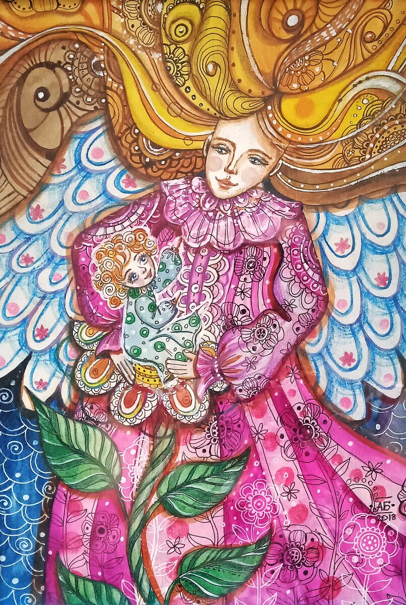 "Мой цветочек", моя картина, акварелью. 