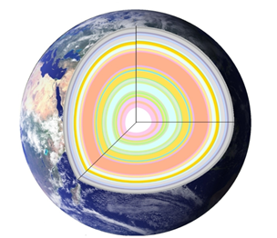 Рис.1. Ядро Земли напоминает радугу, только цвета другие.