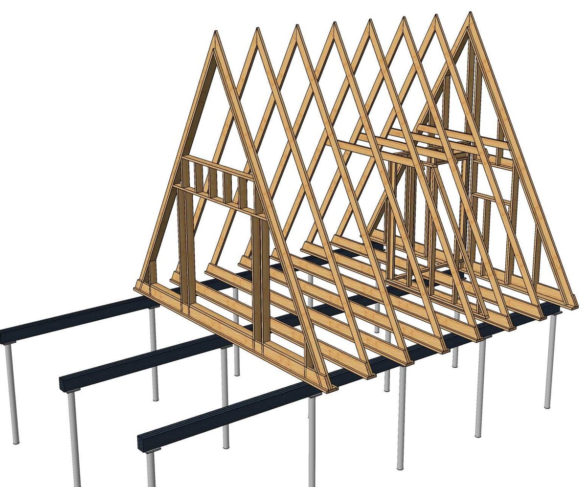 А-фрейм своими руками в деталях и чертежах. Размером 6х6м. Часть 1 - Фермы.  | Бери и Строй | Дзен