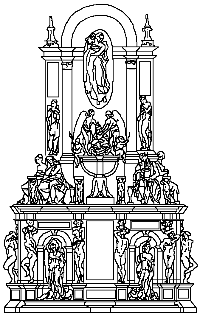Реконструкция второго проекта гробницы 1513-го года Я. Роккетти