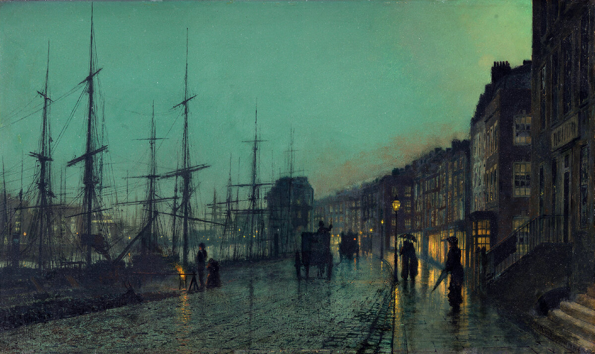 John Atkinson Grimshaw "Shipping on the Clyde" 1881