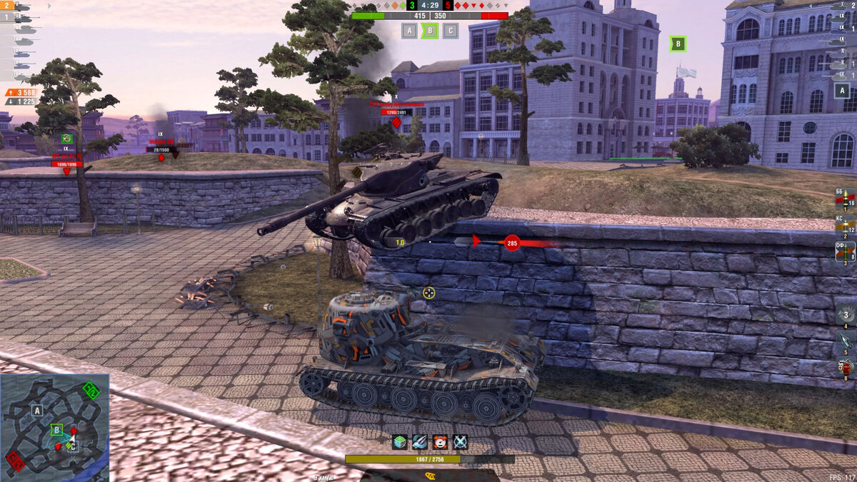 Т57 Heavy пытается раздавить VK72 01k