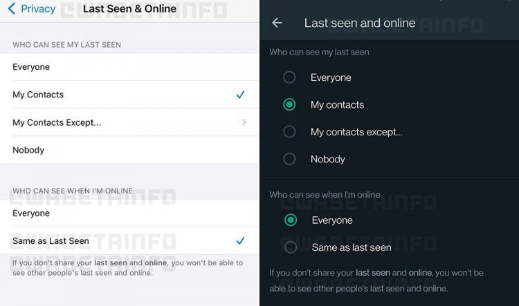    По данным WABetainfo, именно так будет выглядеть меню сокрытия номера от определенных контактов.