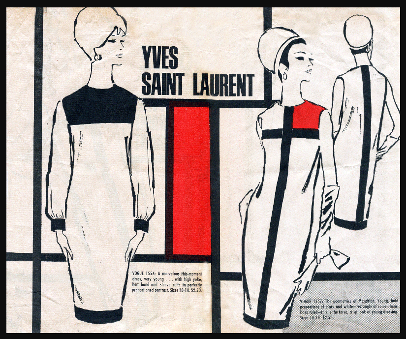 иллюстрации модных журналов, платье "Мондриан"