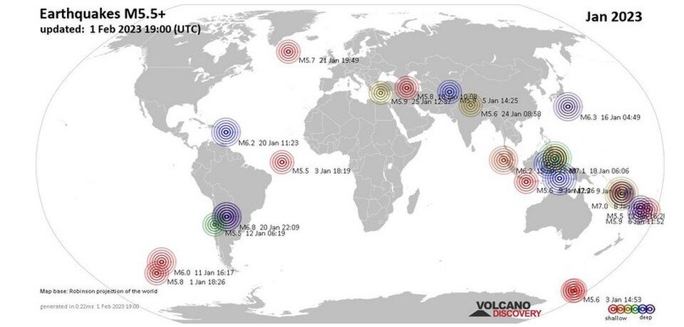 Землетрясения сегодня в мире 2024 года. Землетрясение в Турции 2023 года на карте