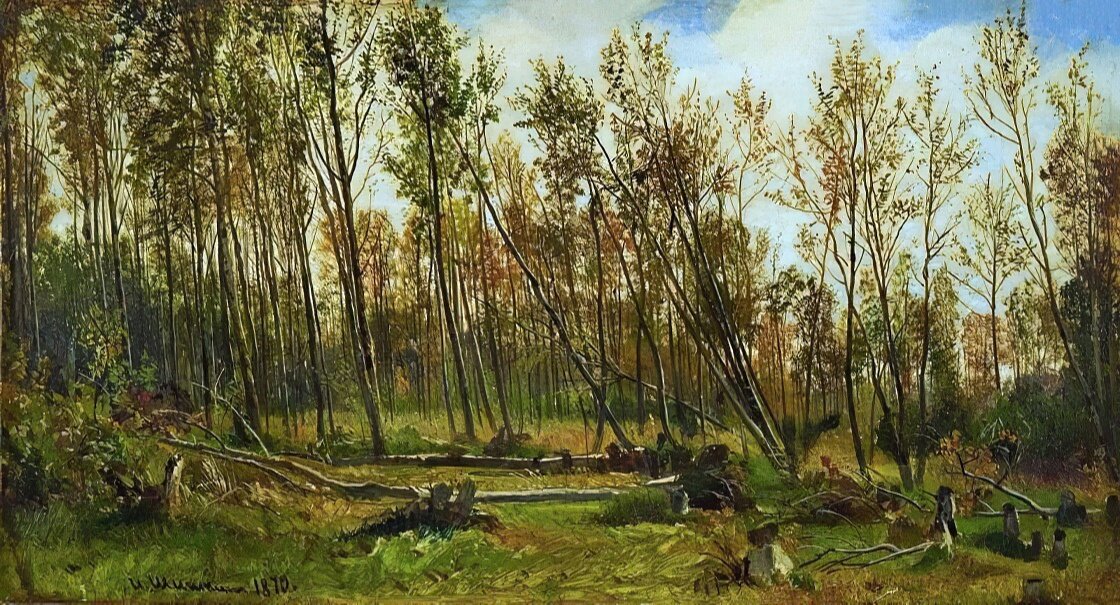 "Лес (Поздняя осень)", И.И. Шишкин, 1870. Воронежский областной художественный музей.
