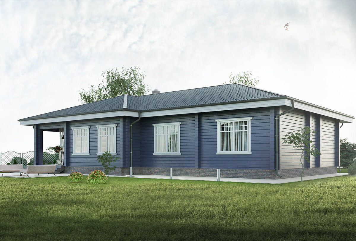 Проект деревянного дома из профилированного бруса S-208 от Экохоум