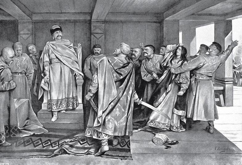 Рисунок Клавдия Лебедева. Источник: https://pikabu.ru/story/ne_podaviv_pchel_ne_poprobuesh_medu_knyazhestva_yuzhnoy_i_zapadnoy_rusi_v_xiixiii_vv_konspekt_12_6875528?cid=147613607