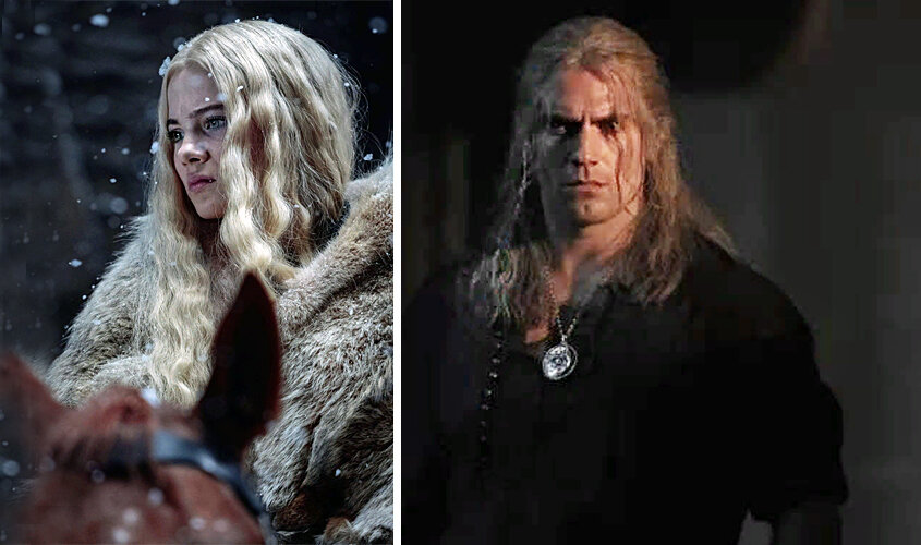 Цири и Геральт. Источники pbs.twimg.com и i.pinimg.com