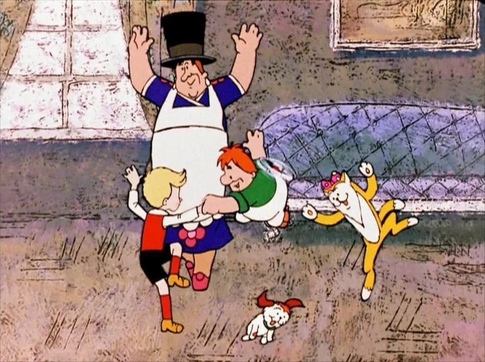 Кадр из советского мультика  «Малыш и Карлсон»