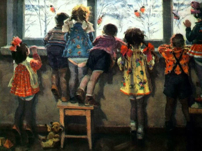 Н. И. Ульянов. Детский сад. Снегири. 1964 г.