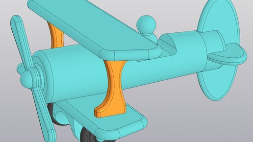 Видеоуроки Компас 3D. Сборка самолетика. 6 Колесо, вертикальная поперечина