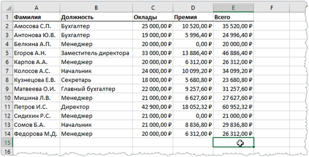 Функция ПРОМЕЖУТОЧНЫЕ.ИТОГИ