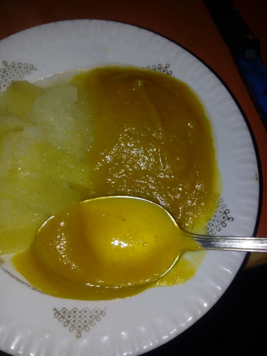 Тыквенное пюре и запеченные яблоки