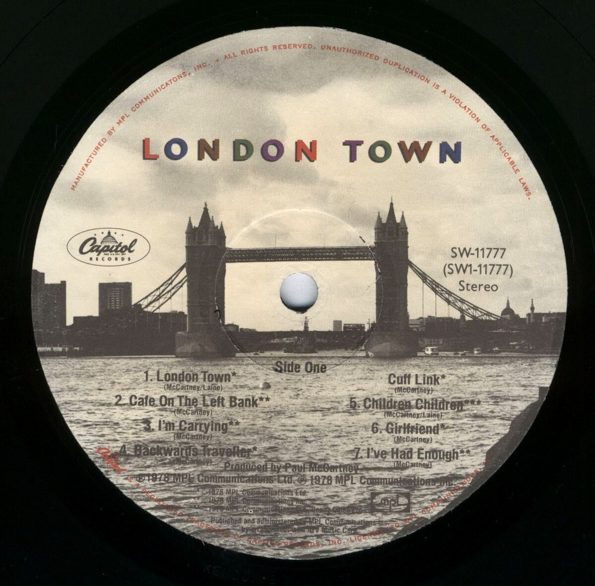 1978 - London Town. Wings – London Town. London Town LP. Лондон Таун обложка альбома.