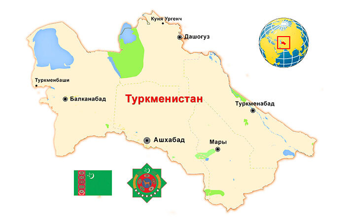 Туристическая карта туркменистана