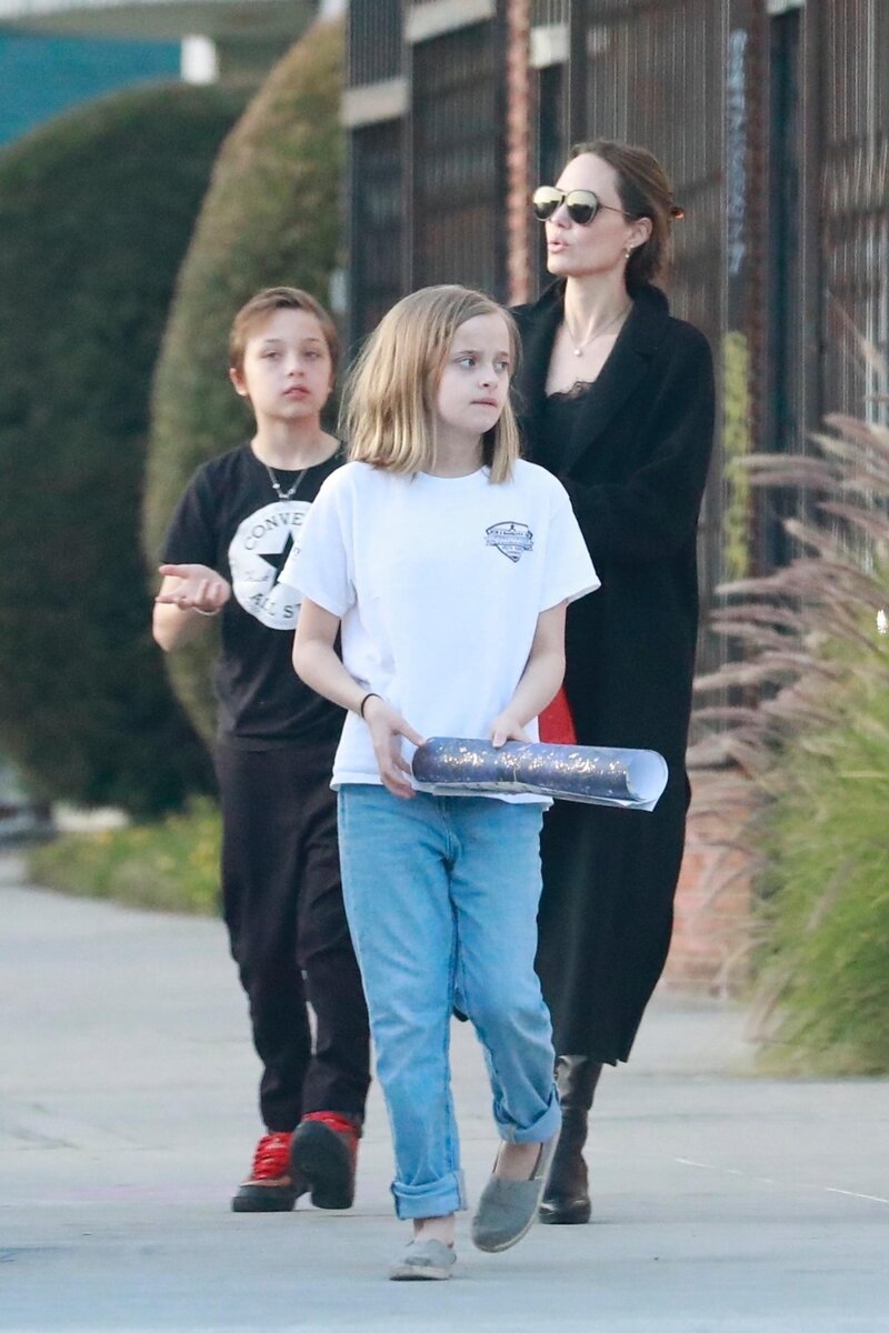    Анджелина Джоли с двойняшками в 2020 году,  Legion-Media