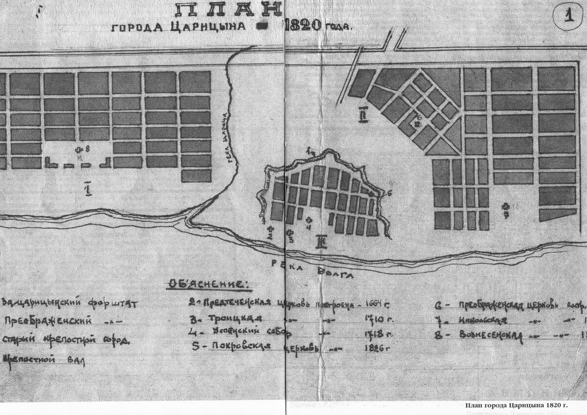 План Царицына 1820 года
