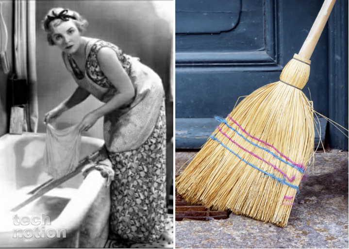 Советские женщины вели быт, используя простые и доступные средства, часто без помощи бытовой техники / Изображение: дзен-канал technotion