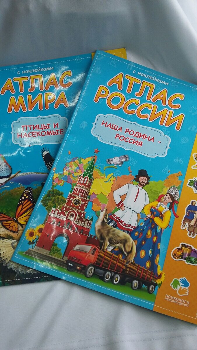 Яркие карты, наклейки, доступный текст... темы самые разные - по России и миру.