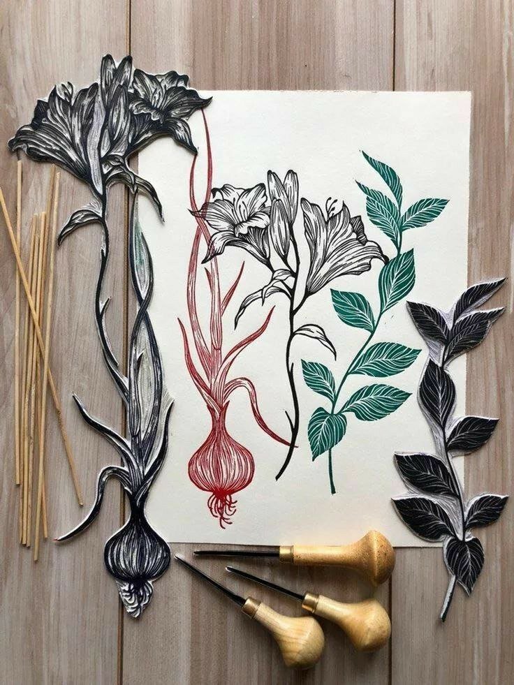 Линогравюра - техника печати. Хочу также уметь