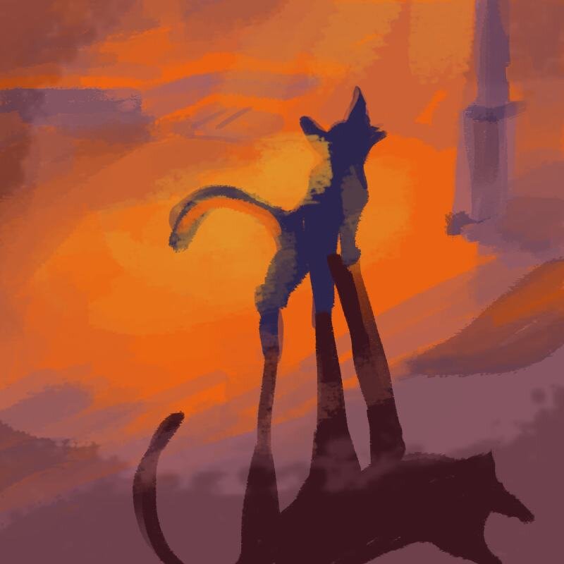 А кот пошёл бродить дальше по ночным улицам в поисках чего-то, вот только чего? Этого, возможно не знает он сам...