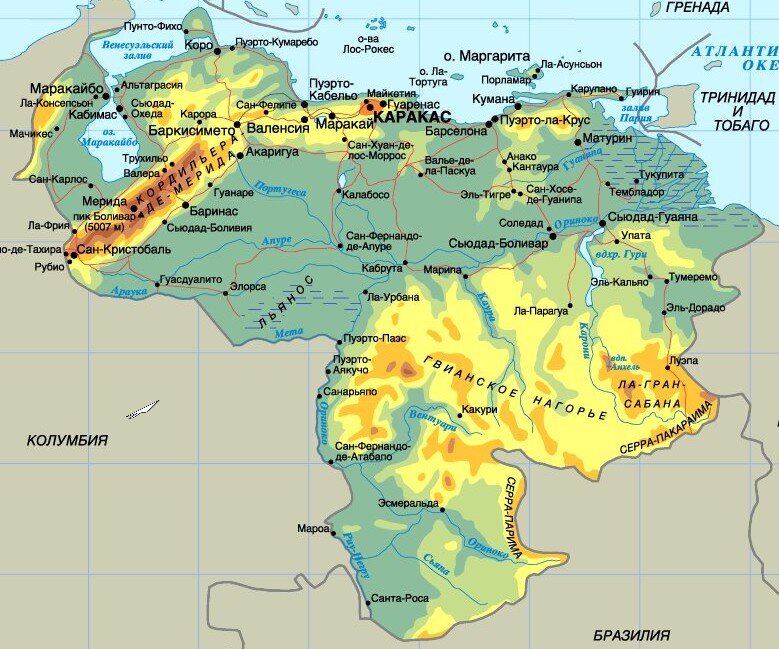 Венесуэла отдых карта