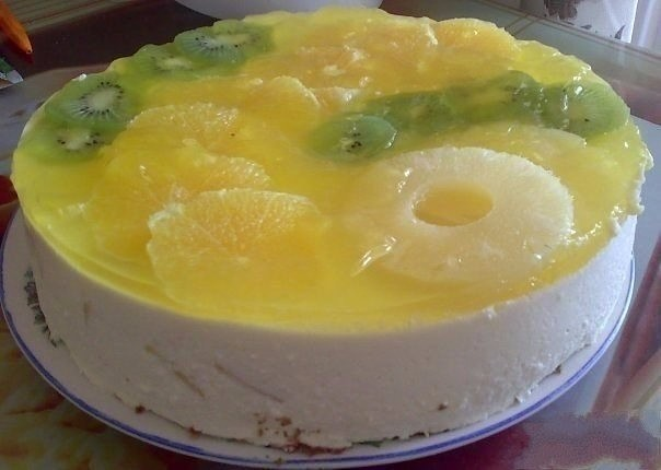 Творожный торт с апельсинами (апельсиновый чизкейк)