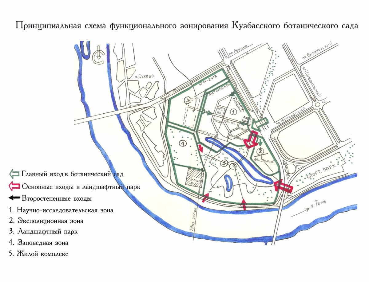 Схема главного ботанического сада