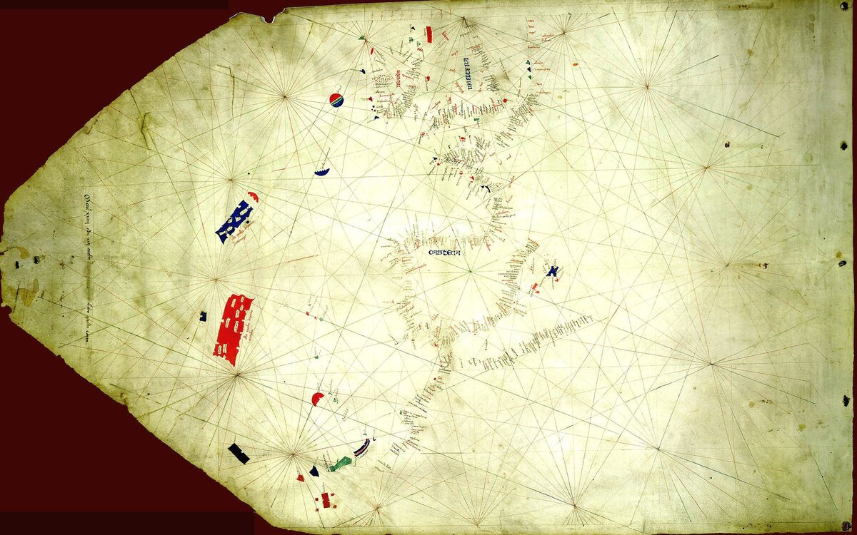 Карта Джузеппе Пациньянно, 1424 год. Источник изображения wikimedia.commons
