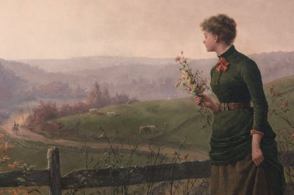 "Мечты юной любви", Дженни Огаста Браунскомб, 1887. (с) Национальный музей женского искусства (Вашингтон). Деталь.